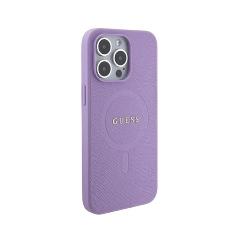 Guess Saffiano MagSafe - Etui iPhone 15 Pro Max (fioletowy) Guess Saffiano MagSafe - Etui iPhone 15 Pro Max (fioletowy)