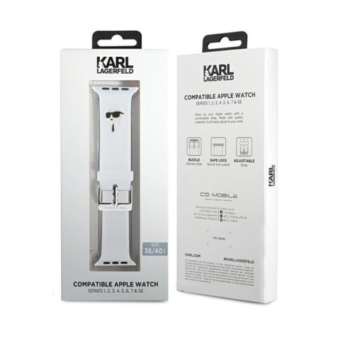 Karl Lagerfeld 3D Rubber Karl Head NFT - Pasek do Apple Watch 38/40/41 mm (biały) Karl Lagerfeld 3D Rubber Karl Head NFT - Pasek do Apple Watch 38/40/41 mm (biały)