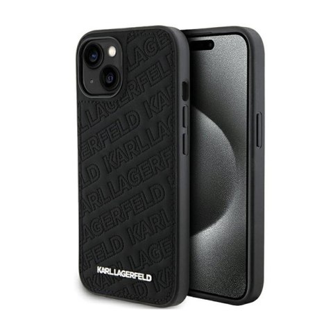 Karl Lagerfeld Quilted K Pattern - Etui iPhone 15 Plus (czarny) Karl Lagerfeld Quilted K Pattern - Etui iPhone 15 Plus (czarny)