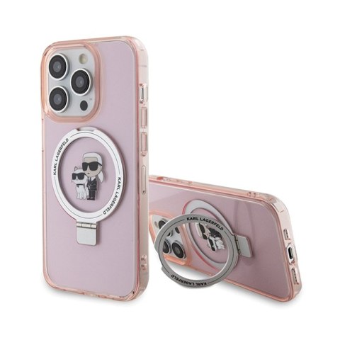 Karl Lagerfeld Ring Stand Karl & Choupette MagSafe - Etui iPhone 15 Pro Max (różowy) Karl Lagerfeld Ring Stand Karl & Choupette MagSafe - Etui iPhone 15 Pro Max (różowy)