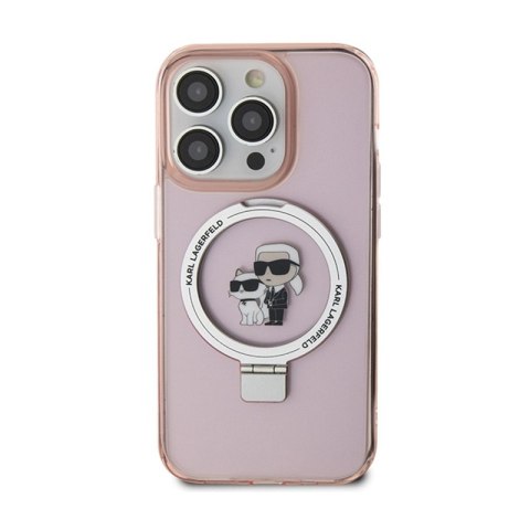 Karl Lagerfeld Ring Stand Karl & Choupette MagSafe - Etui iPhone 15 Pro Max (różowy) Karl Lagerfeld Ring Stand Karl & Choupette MagSafe - Etui iPhone 15 Pro Max (różowy)