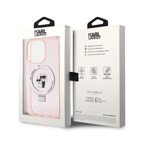 Karl Lagerfeld Ring Stand Karl & Choupette MagSafe - Etui iPhone 15 Pro Max (różowy) Karl Lagerfeld Ring Stand Karl & Choupette MagSafe - Etui iPhone 15 Pro Max (różowy)