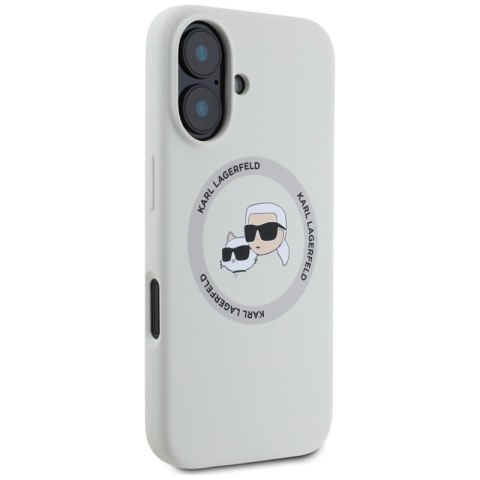 Karl Lagerfeld Silicone Double Heads And Circle MagSafe - Etui do iPhone 16 (beżowy) Karl Lagerfeld Silicone Double Heads And Circle MagSafe - Etui do iPhone 16 (beżowy)