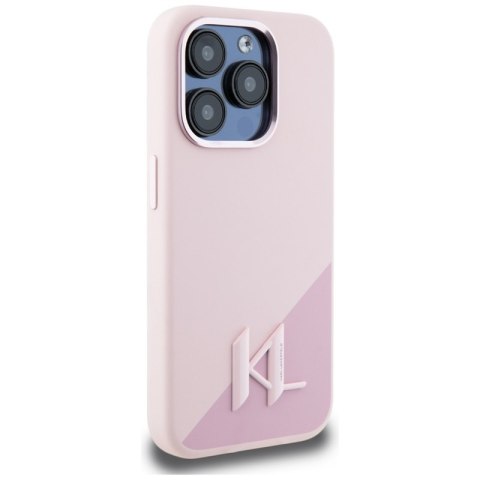 Karl Lagerfeld Silicone Shadow Metal Initial MagSafe - Etui do iPhone 15 Pro Max (różowy) Karl Lagerfeld Silicone Shadow Metal Initial MagSafe - Etui do iPhone 15 Pro Max (różowy)