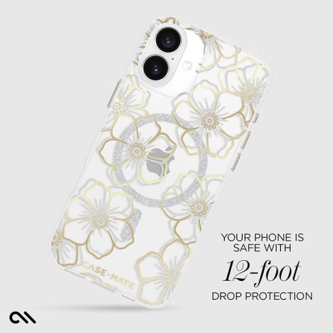 Case-Mate Floral Gems MagSafe - Etui iPhone 16 Plus (Gold) Case-Mate Floral Gems MagSafe - Etui iPhone 16 Plus (Gold)
