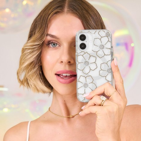 Case-Mate Floral Gems MagSafe - Etui iPhone 16 Plus (Gold) Case-Mate Floral Gems MagSafe - Etui iPhone 16 Plus (Gold)