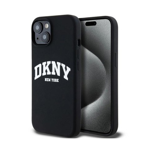 DKNY Liquid Silicone White Printed Logo MagSafe - Etui iPhone 14 / 15 / 13 (czarny) DKNY Liquid Silicone White Printed Logo MagSafe - Etui iPhone 14 / 15 / 13 (czarny)