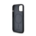 DKNY Liquid Silicone White Printed Logo MagSafe - Etui iPhone 14 / 15 / 13 (czarny)