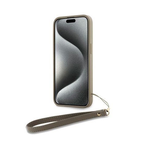 DKNY Wrist Strap Stock Logo - Etui iPhone 15 Pro (beżowy) DKNY Wrist Strap Stock Logo - Etui iPhone 15 Pro (beżowy)