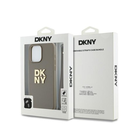 DKNY Wrist Strap Stock Logo - Etui iPhone 15 Pro (beżowy) DKNY Wrist Strap Stock Logo - Etui iPhone 15 Pro (beżowy)