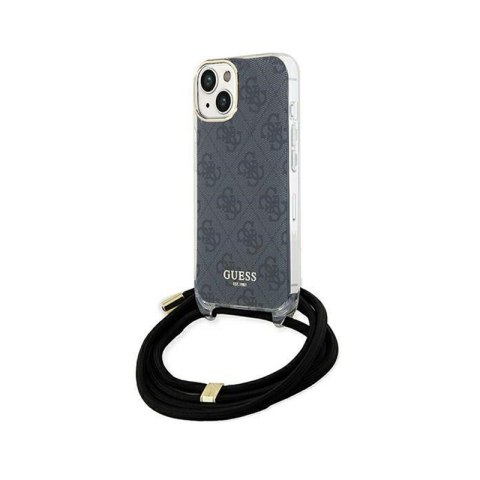 Guess Crossbody Cord 4G Print - Etui iPhone 15 (czarny) Guess Crossbody Cord 4G Print - Etui iPhone 15 (czarny)