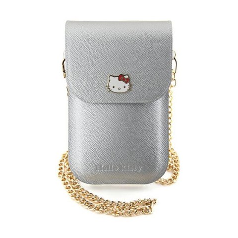 Hello Kitty Leather Metal Logo Chain - Torebka crossbody na telefon (srebrny) Hello Kitty Leather Metal Logo Chain - Torebka crossbody na telefon (srebrny)