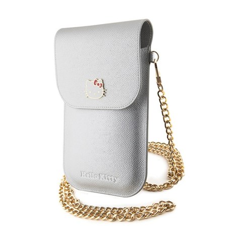 Hello Kitty Leather Metal Logo Chain - Torebka crossbody na telefon (srebrny) Hello Kitty Leather Metal Logo Chain - Torebka crossbody na telefon (srebrny)