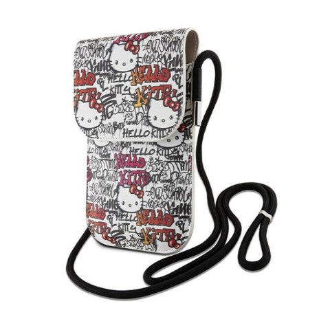 Hello Kitty Leather Tags Graffiti Cord - Torebka crossbody na telefon (beżowy) Hello Kitty Leather Tags Graffiti Cord - Torebka crossbody na telefon (beżowy)