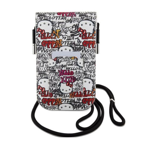 Hello Kitty Leather Tags Graffiti Cord - Torebka crossbody na telefon (beżowy) Hello Kitty Leather Tags Graffiti Cord - Torebka crossbody na telefon (beżowy)