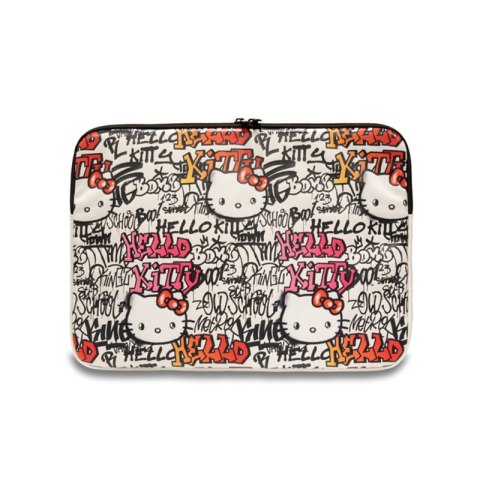 Hello Kitty Zip PU Tags Graffiti Sleeve - Etui na notebooka 13" / 14" (beżowy) Hello Kitty Zip PU Tags Graffiti Sleeve - Etui na notebooka 13" / 14" (beżowy)