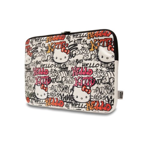 Hello Kitty Zip PU Tags Graffiti Sleeve - Etui na notebooka 13" / 14" (beżowy) Hello Kitty Zip PU Tags Graffiti Sleeve - Etui na notebooka 13" / 14" (beżowy)
