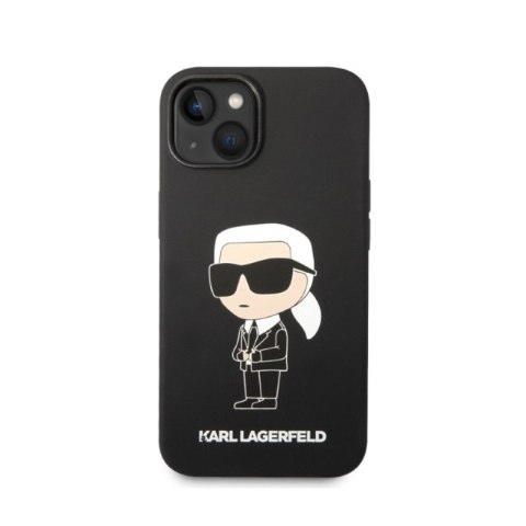 Karl Lagerfeld Silicone Ikonik MagSafe - Etui iPhone 15 Plus / 14 Plus (czarny) Karl Lagerfeld Silicone Ikonik MagSafe - Etui iPhone 15 Plus / 14 Plus (czarny)