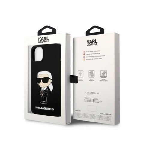 Karl Lagerfeld Silicone Ikonik MagSafe - Etui iPhone 15 Plus / 14 Plus (czarny) Karl Lagerfeld Silicone Ikonik MagSafe - Etui iPhone 15 Plus / 14 Plus (czarny)