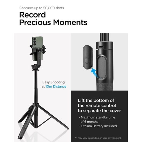 Spigen S560W Bluetooth Selfie Stick Tripod - Statyw na smartfon / uchwyt selfie stick (Czarny) Spigen S560W Bluetooth Selfie Stick Tripod - Statyw na smartfon / uchwyt selfie stick (Czarny)