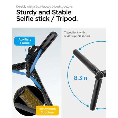 Spigen S560W Bluetooth Selfie Stick Tripod - Statyw na smartfon / uchwyt selfie stick (Czarny) Spigen S560W Bluetooth Selfie Stick Tripod - Statyw na smartfon / uchwyt selfie stick (Czarny)