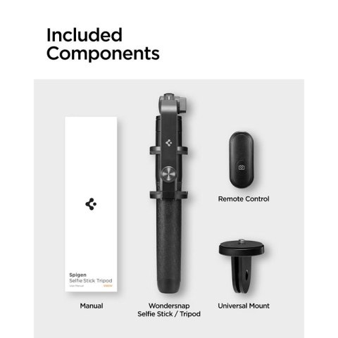 Spigen S560W Bluetooth Selfie Stick Tripod - Statyw na smartfon / uchwyt selfie stick (Czarny) Spigen S560W Bluetooth Selfie Stick Tripod - Statyw na smartfon / uchwyt selfie stick (Czarny)