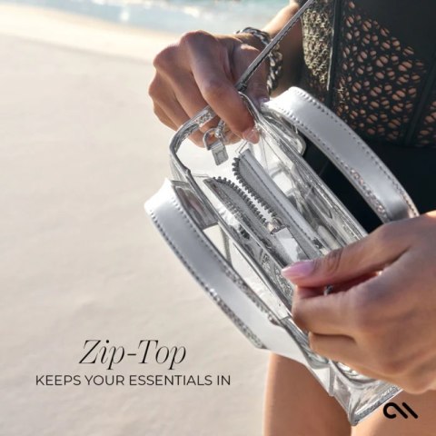 Case-Mate Micro Tote Bag - Wodoodporna torba na ramię (Silver Chrome/Clear) Case-Mate Micro Tote Bag - Wodoodporna torba na ramię (Silver Chrome/Clear)