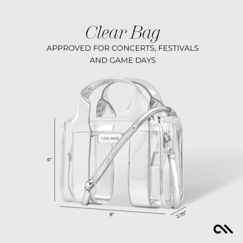 Case-Mate Micro Tote Bag - Wodoodporna torba na ramię (Silver Chrome/Clear) Case-Mate Micro Tote Bag - Wodoodporna torba na ramię (Silver Chrome/Clear)