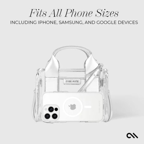 Case-Mate Micro Tote Bag - Wodoodporna torba na ramię (Silver Chrome/Clear) Case-Mate Micro Tote Bag - Wodoodporna torba na ramię (Silver Chrome/Clear)