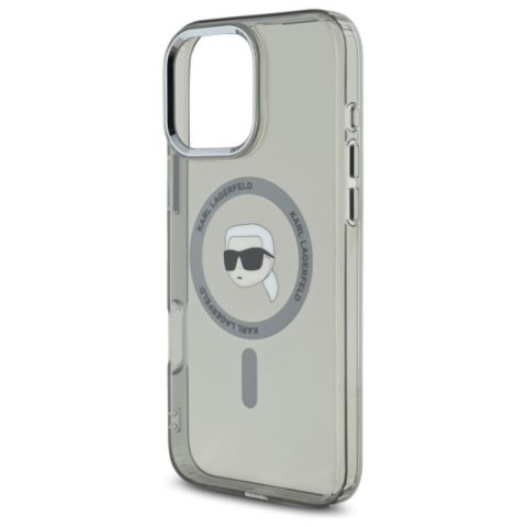 Karl Lagerfeld IML Metal Karl Head MagSafe - Etui iPhone 16 Pro (czarny) Karl Lagerfeld IML Metal Karl Head MagSafe - Etui iPhone 16 Pro (czarny)