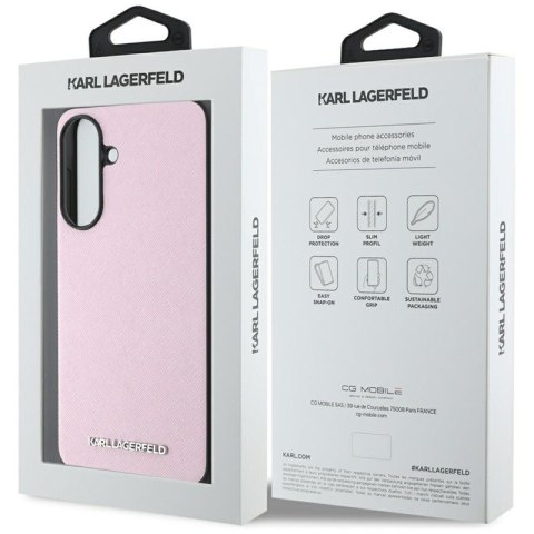 Karl Lagerfeld Saffiano Metal Logo - Etui do Samsung Galaxy A56 5G (różowy) Karl Lagerfeld Saffiano Metal Logo - Etui do Samsung Galaxy A56 5G (różowy)