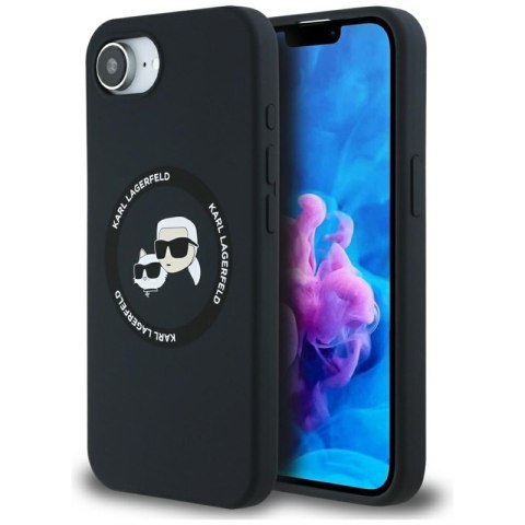 Karl Lagerfeld Silicone Karl & Choupette Heads MagSafe - Etui do iPhone 16e (czarny) Karl Lagerfeld Silicone Karl & Choupette Heads MagSafe - Etui do iPhone 16e (czarny)