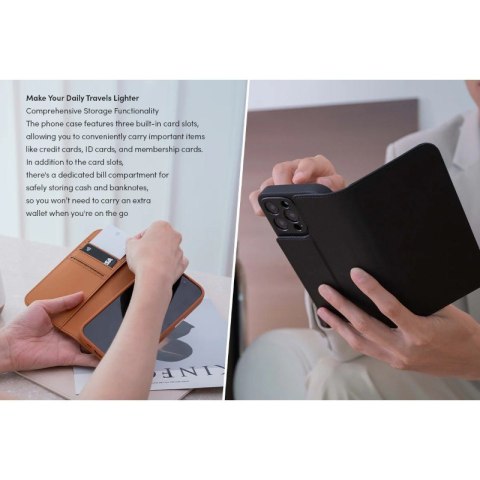 Moshi Overture MagSafe - Skórzane etui 3w1 z klapką iPhone 16 Pro (Caramel Brown) Moshi Overture MagSafe - Skórzane etui 3w1 z klapką iPhone 16 Pro (Caramel Brown)