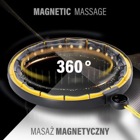 ZESTAW HULA HOP MAGNETYCZNY BLACK/YELLOW HHM21 Z LICZNIKIEM HMS + PAS WYSZCZUPLAJĄCY BR1313 ZESTAW HULA HOP MAGNETYCZNY BLACK/YELLOW HHM21 Z LICZNIKIEM HMS + PAS WYSZCZUPLAJĄCY BR1313