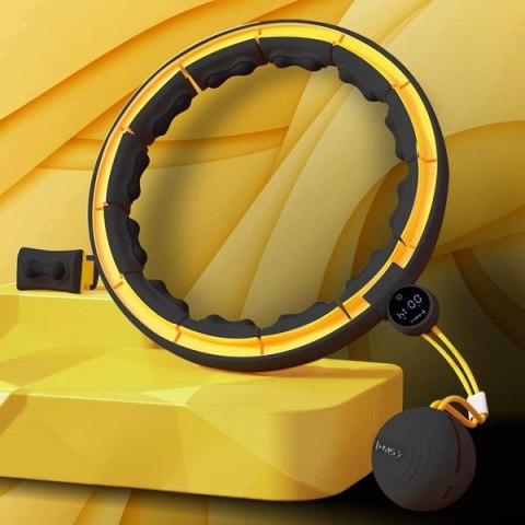 ZESTAW HULA HOP MAGNETYCZNY BLACK/YELLOW HHM21 Z LICZNIKIEM HMS + PAS WYSZCZUPLAJĄCY BR1313 ZESTAW HULA HOP MAGNETYCZNY BLACK/YELLOW HHM21 Z LICZNIKIEM HMS + PAS WYSZCZUPLAJĄCY BR1313
