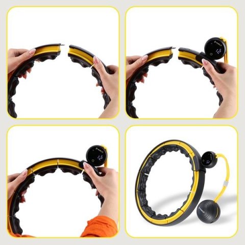 ZESTAW HULA HOP MAGNETYCZNY BLACK/YELLOW HHM21 Z LICZNIKIEM HMS + PAS WYSZCZUPLAJĄCY BR1313 ZESTAW HULA HOP MAGNETYCZNY BLACK/YELLOW HHM21 Z LICZNIKIEM HMS + PAS WYSZCZUPLAJĄCY BR1313