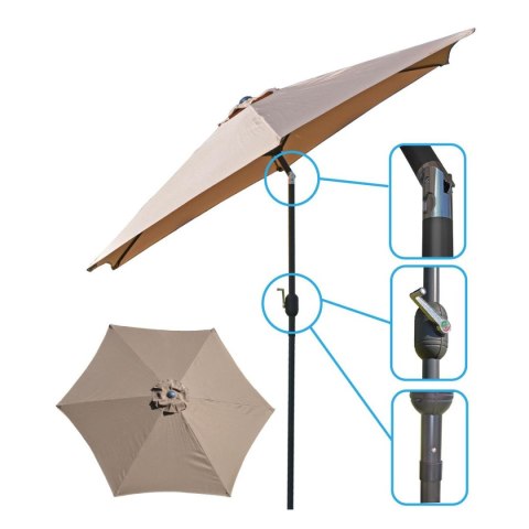PARASOL OGRODOWY 300CM SKŁADANY BEŻOWY PARASOL OGRODOWY 300CM SKŁADANY BEŻOWY