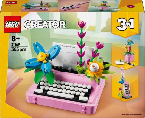 LEGO 31169 CREATOR 3w1 - Maszyna do pisania z kwiatami LEGO 31169 CREATOR 3w1 - Maszyna do pisania z kwiatami