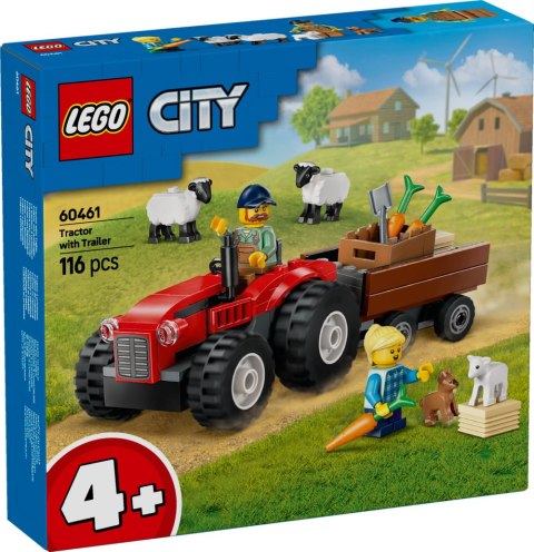 LEGO 60461 CITY - Czerwony traktor z przyczepą i owcą LEGO 60461 CITY - Czerwony traktor z przyczepą i owcą