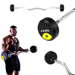 GSL 20 – Sztanga / Gryf Stały Łamany Gumowany 20 kg HMS