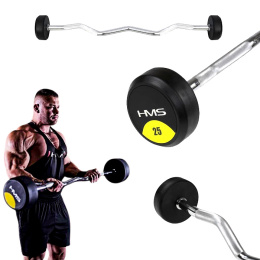 GSL 25 – Sztanga / Gryf Stały Łamany Gumowany 25 kg HMS