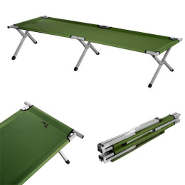 NC2756 Łóżko Polowe Składane 200 cm Zielone NILS CAMP –Komfort i Mobilność!