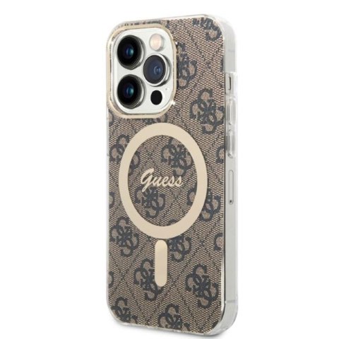 Guess Bundle Pack MagSafe 4G - Zestaw etui + ładowarka MagSafe iPhone 14 Pro Max (brązowy/złoty) Guess Bundle Pack MagSafe 4G - Zestaw etui + ładowarka MagSafe iPhone 14 Pro Max (brązowy/złoty)