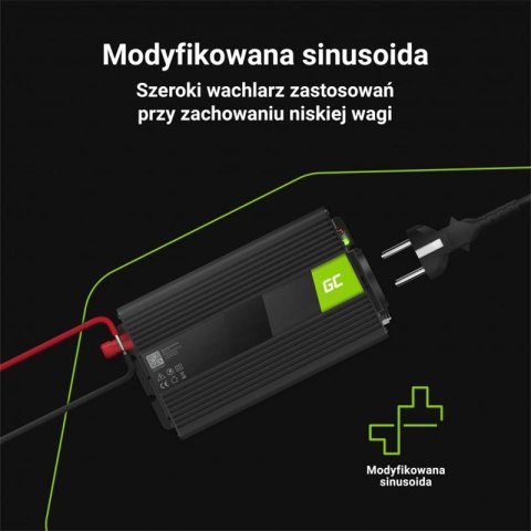 Green Cell - Przetwornica napięcia Inwerter 24V na 230V 1000W/2000W Modyfikowana sinusoida Green Cell - Przetwornica napięcia Inwerter 24V na 230V 1000W/2000W Modyfikowana sinusoida