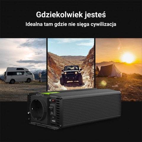 Green Cell - Przetwornica napięcia Inwerter 24V na 230V 1000W/2000W Modyfikowana sinusoida Green Cell - Przetwornica napięcia Inwerter 24V na 230V 1000W/2000W Modyfikowana sinusoida