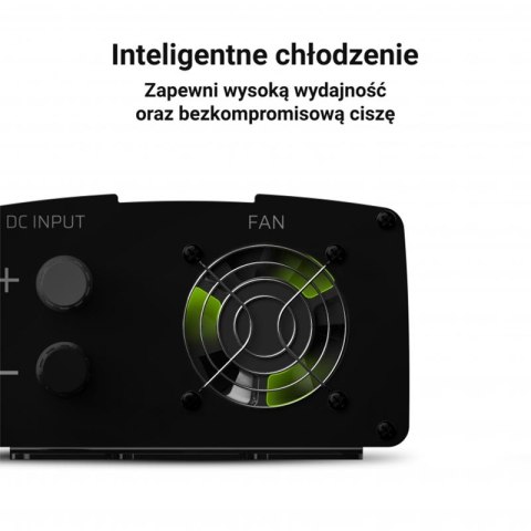 Green Cell - Przetwornica napięcia Inwerter 24V na 230V 1000W/2000W Modyfikowana sinusoida Green Cell - Przetwornica napięcia Inwerter 24V na 230V 1000W/2000W Modyfikowana sinusoida