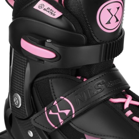 Łyżworolki Różówe Rozm. L 40-43 - NH382 - 2w1 z wymienną płozą łyżwy Nils