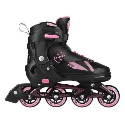 Łyżworolki Różówe Rozm. L 40-43 - NH382 - 2w1 z wymienną płozą łyżwy Nils