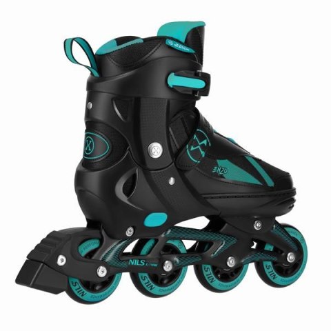 Łyżworolki Enzo Turkusowe Rozm. S 32-35 2w1 z wymienną płozą ABEC-7 Nils Łyżworolki Enzo Turkusowe Rozm. S 32-35 2w1 z wymienną płozą ABEC-7 Nils
