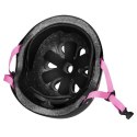 Bezpieczny Kask Czarno Różowy Dla Dziecka Rozmiar L 58-61 CM ABS - EPS